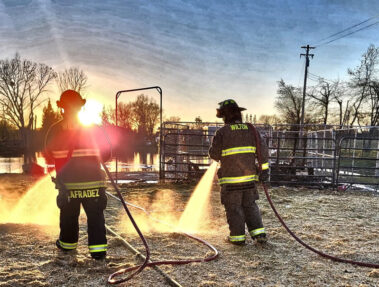 Wilton Fire Protection District Firefighters Spraying Water