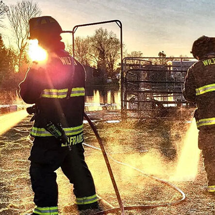 Wilton Fire Protection District Firefighters Spraying Water