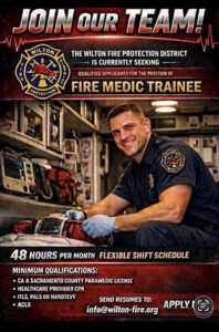 Accepting applications for fire medic trainee